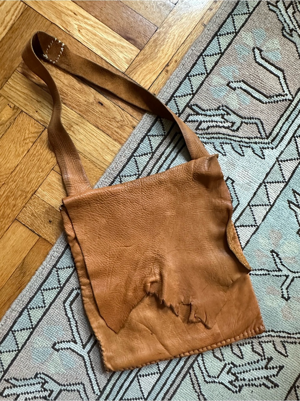 Vintage Brown Leather Hobo Bag